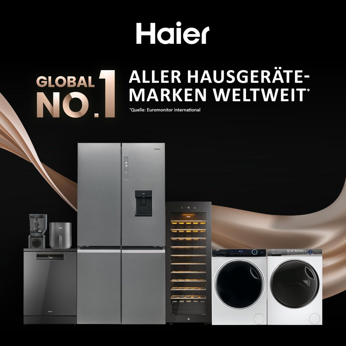 Haier I-PRO SERIE 7 HW90-B14979 I Frontlader Waschmaschine 9kg I Washing Machine mit A-Effizienz, 1.400 U/Min. & leisem Direktantrieb I Inkl. Dampffunktion, Selbstreinigungssystem & Refresh-Programm