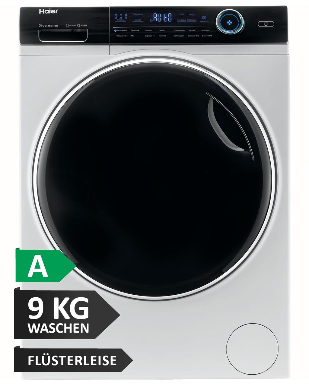 Haier I-PRO SERIE 7 HW90-B14979 I Frontlader Waschmaschine 9kg I Washing Machine mit A-Effizienz, 1.400 U/Min. & leisem Direktantrieb I Inkl. Dampffunktion, Selbstreinigungssystem & Refresh-Programm