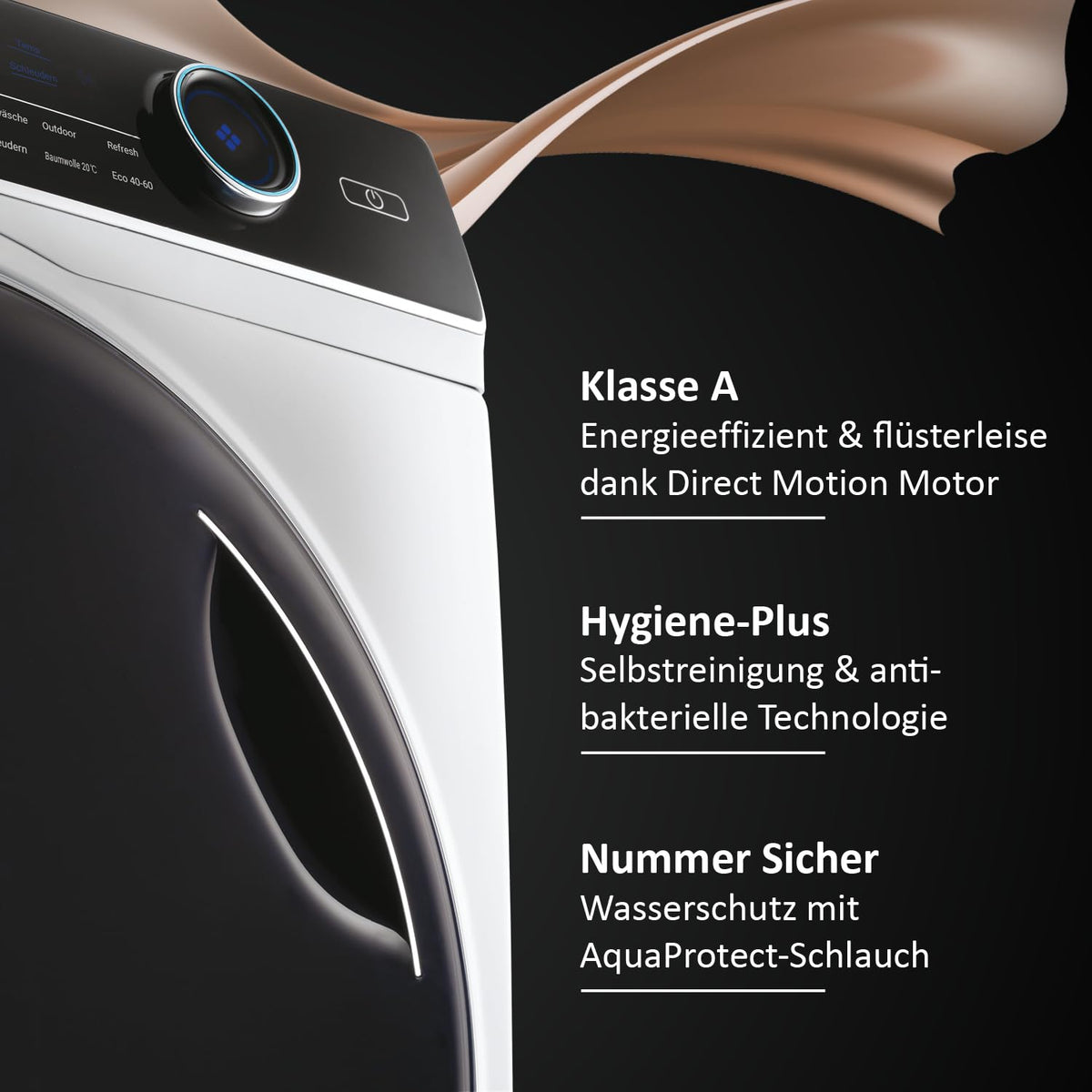 Haier I-PRO SERIE 7 HW90-B14979 I Frontlader Waschmaschine 9kg I Washing Machine mit A-Effizienz, 1.400 U/Min. & leisem Direktantrieb I Inkl. Dampffunktion, Selbstreinigungssystem & Refresh-Programm