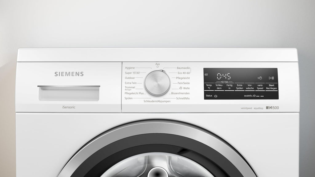 Siemens WU14UT71, Stiftung Warentest Testsieger*, iQ500, Unterbau-Waschmaschine 8 kg, 1400 UpM, Antiflecken-System, smartFinish für weniger Bügeln, Schneller Waschen mit speedPack L, Nachlegefunktion