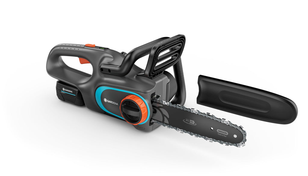Gardena Akku-Kettensäge PowerSaw 250/18V P4A solo: Oregon Kette, Ergonomisch, Geräuscharm, Kettenbremse, Kabellos (14790-55)