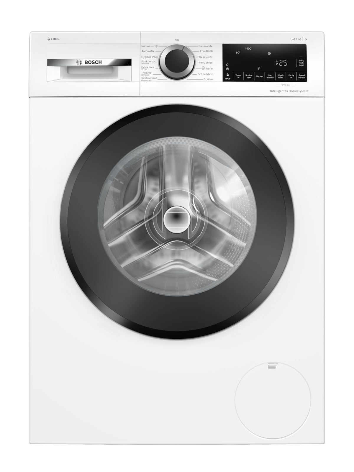 Bosch WGG254F10, Serie 6, Waschmaschine 10 kg, 1400 UpM, Frontlader, i-DOS Waschmitteldosierung, Fleckenautomatik, Iron Assist - weniger Falten, Touch Control, Schnelles Waschen, AquaStop, Weiß