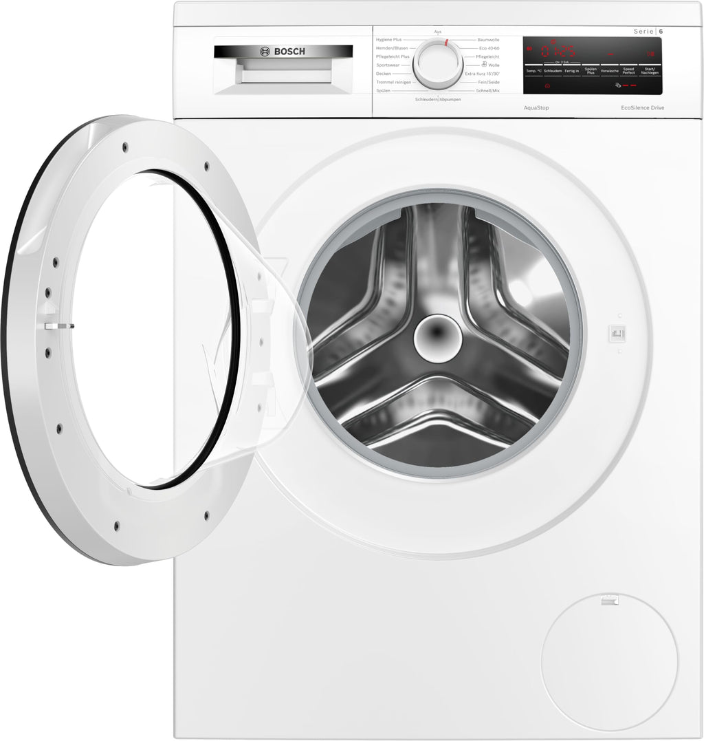 Bosch WUU28T48, Serie 6, Unterbaufähige Waschmaschine, 1-8kg, 1400 UpM, Maximale Energie- und Wasserersparnis, Speed Perfect, Extraprogramme für Sport, Dunkles und Babykleidung, Nachlegefunktion
