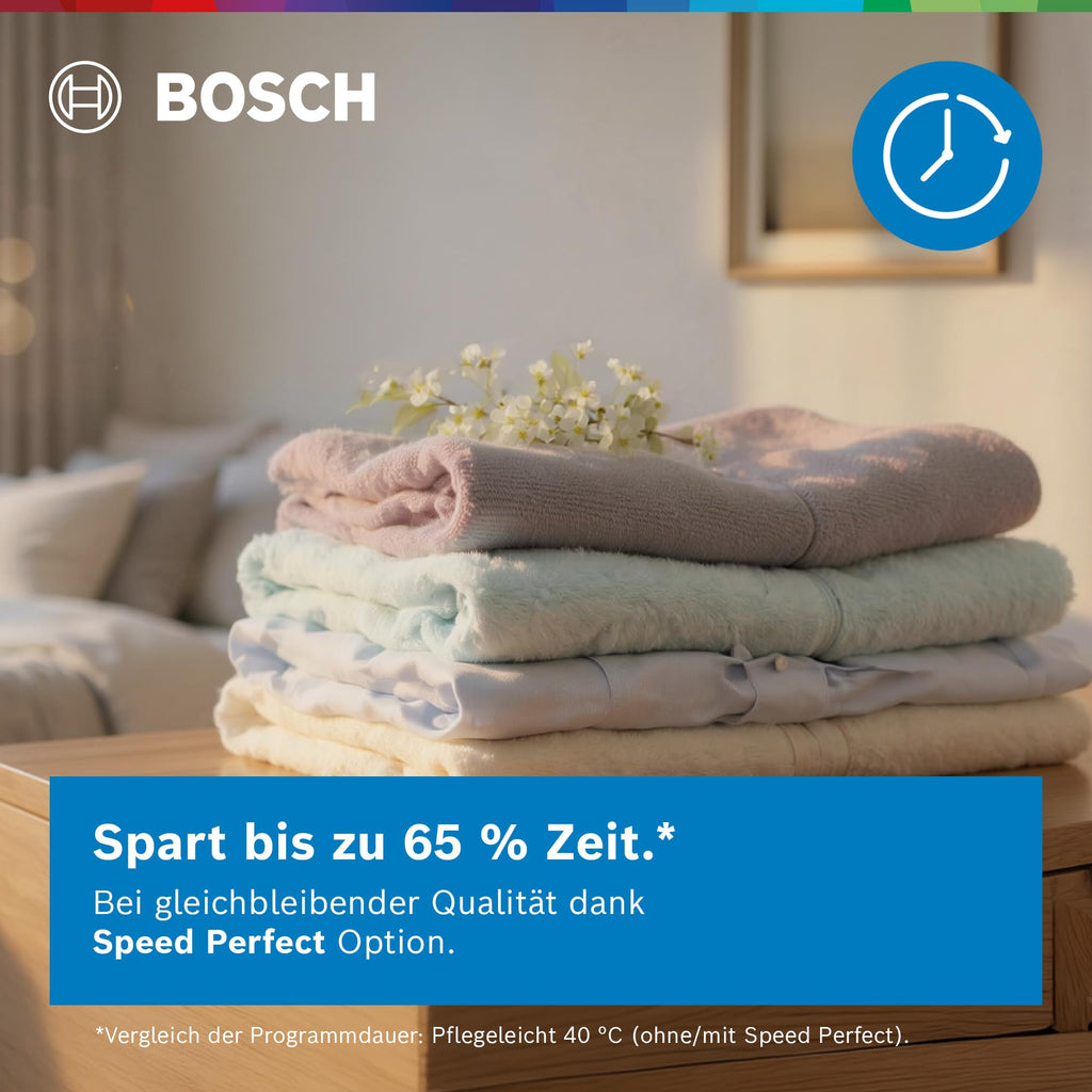 Bosch WUU28T42 Serie 6 Waschmaschine 9 kg, Unterbaufähig, 1400 UpM, Maximale Energie- und Wasserersparnis, Speed Perfect, Extraprogramme für Sport, Dunkles und Babykleidung, Nachlegefunktion