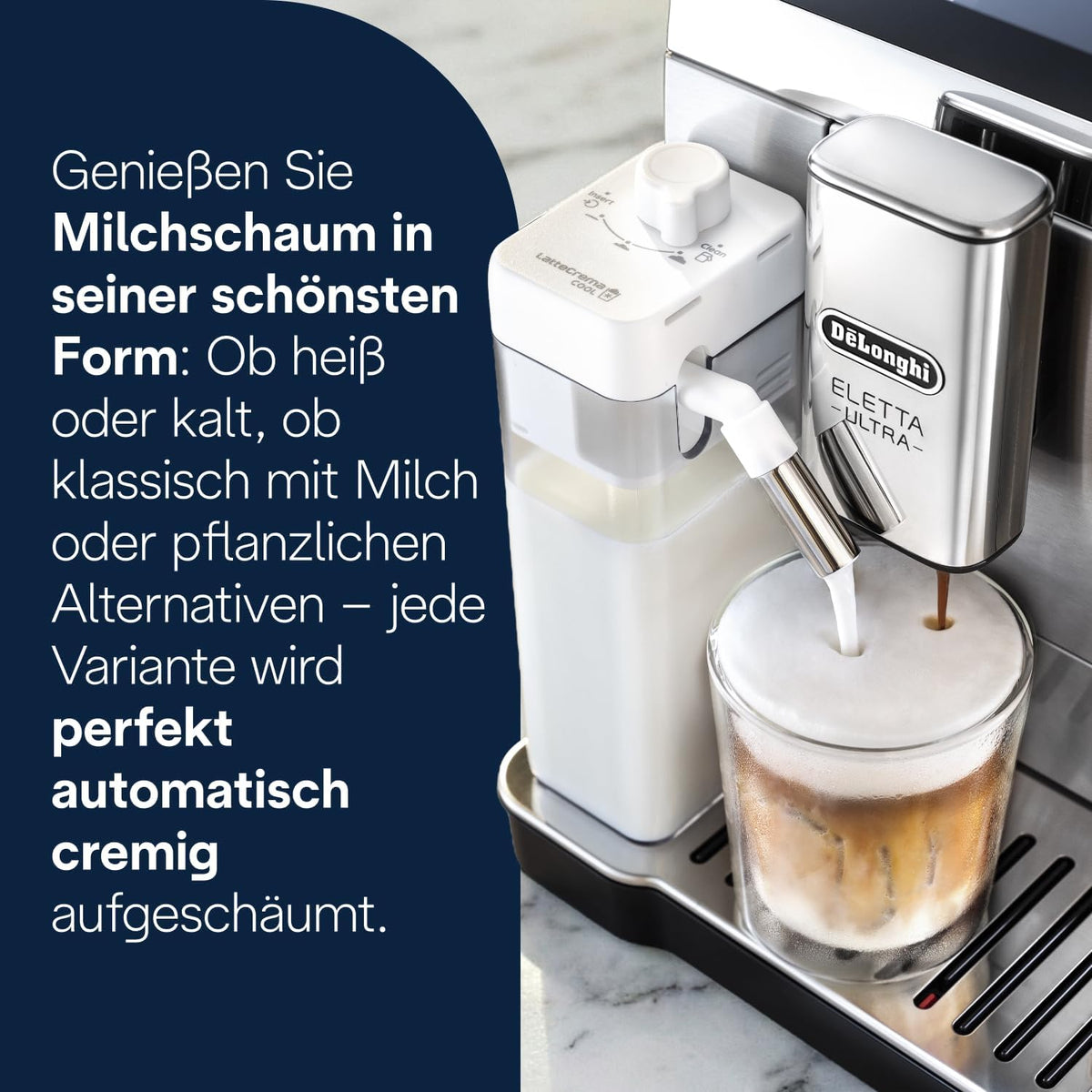 De'Longhi Eletta Ultra Silent Tech Fully Automatic Coffee Machine with 50+