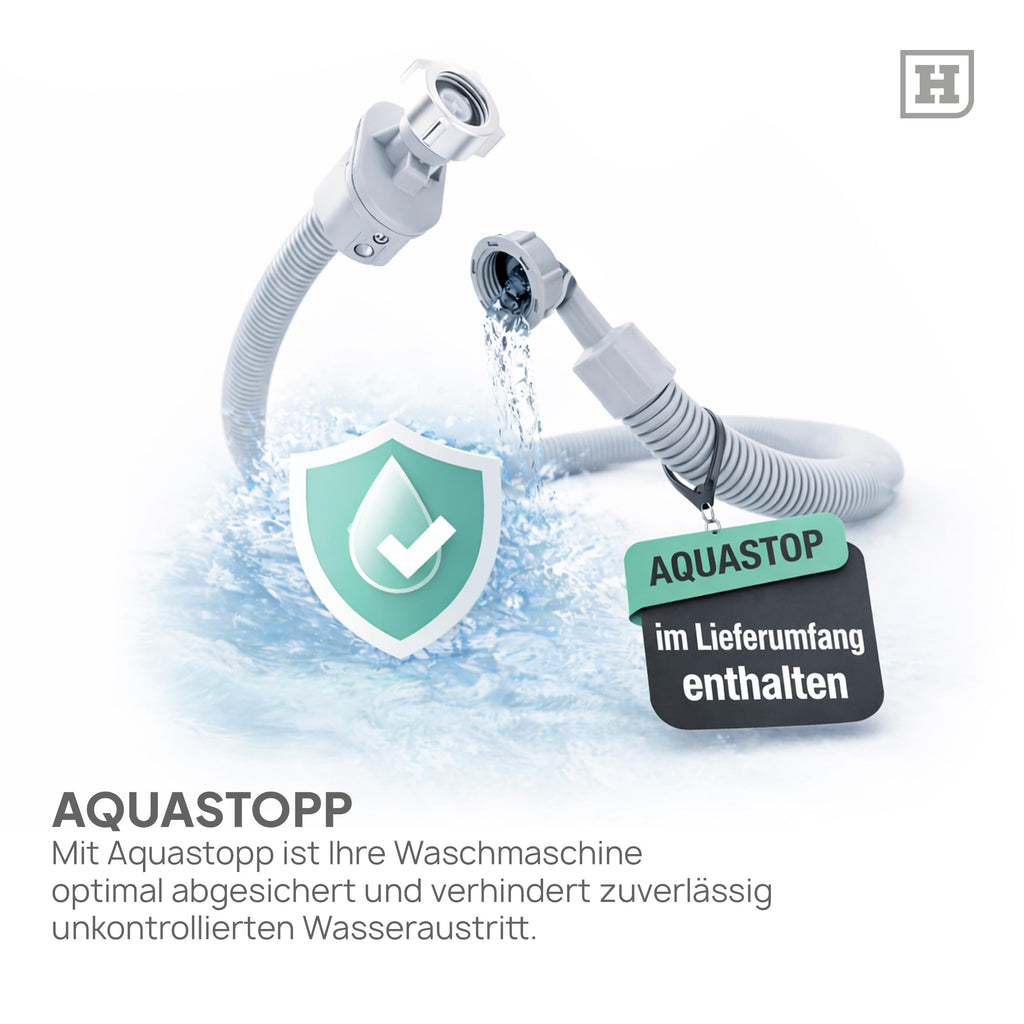 HEINRICHS Waschmaschine mit Dampffunktion, 9kg, 15 Programme, 1400 U/min., Aqua-Stop, LED-Display, inkl. Timer, mit Kindersicherung, langlebiger & effizienter Inverter Motor, Energieklasse A, weiß