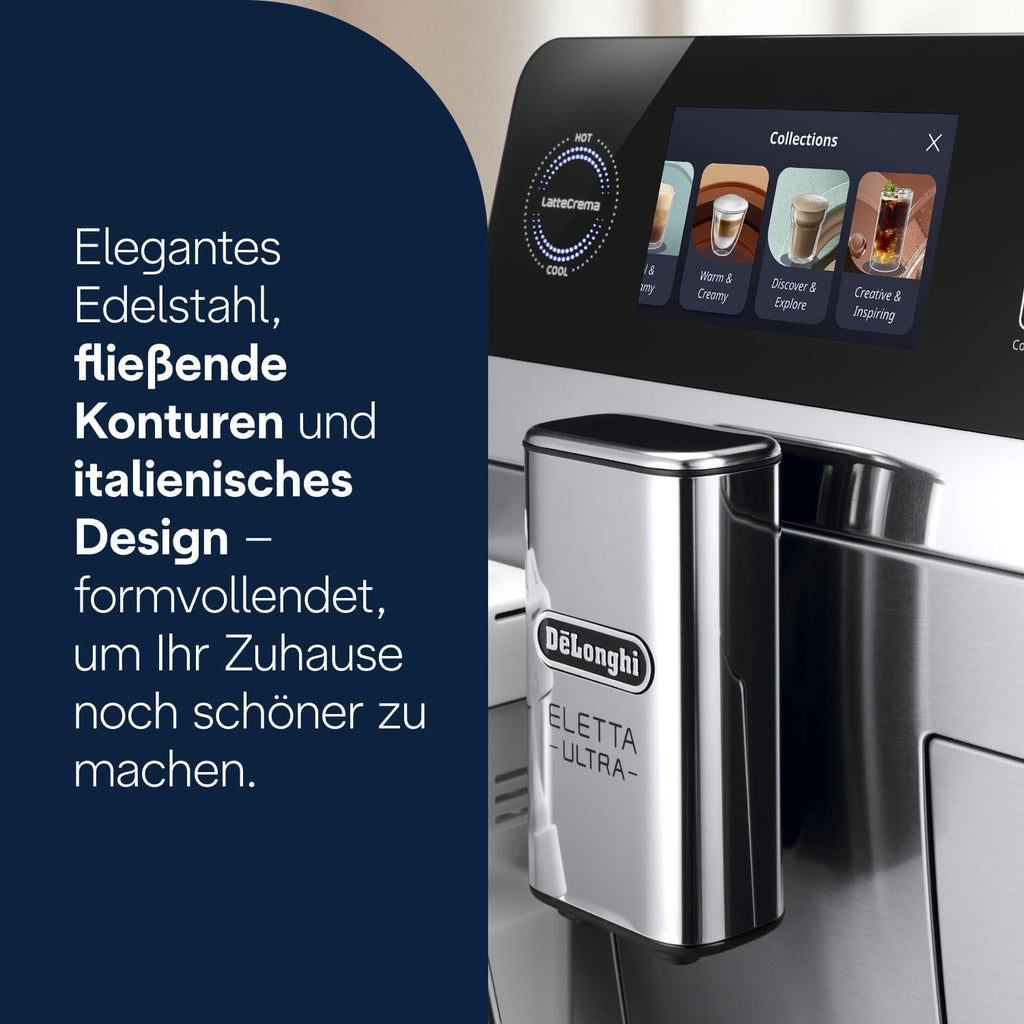 De'Longhi Eletta Ultra Silent Tech Fully Automatic Coffee Machine with 50+
