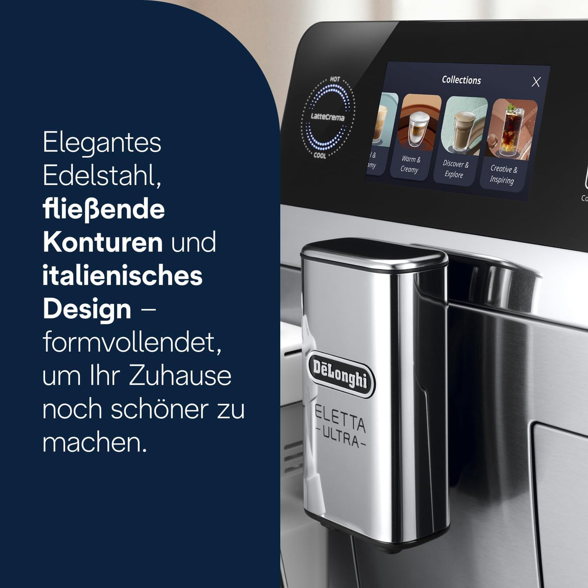 De'Longhi Eletta Ultra Silent Tech Fully Automatic Coffee Machine with 50+