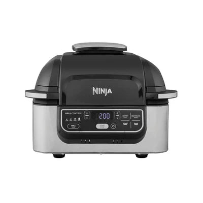 Ninja   Foodi   Grill   &   Airfryer,   5.7L   Hot   Air   Fryer,   Air   Fryer,   Dishwasher-Safe   Parts,   5-in-1,   Black/Silver   AG301EU
