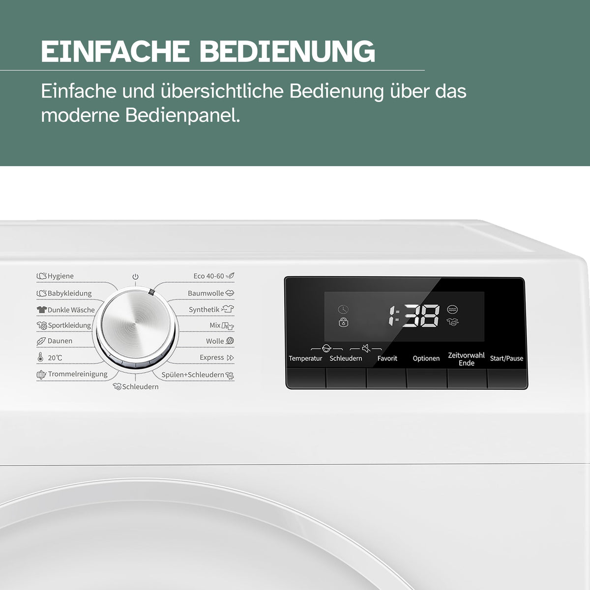 Heinrich´s Waschmaschine, 7kg, 15 Programme, 1400 U/min., Aqua-Stop, LED-Display, inkl. Timer, mit Kindersicherung, langlebiger Inverter Motor, Energieeffizienzklasse A, weiß