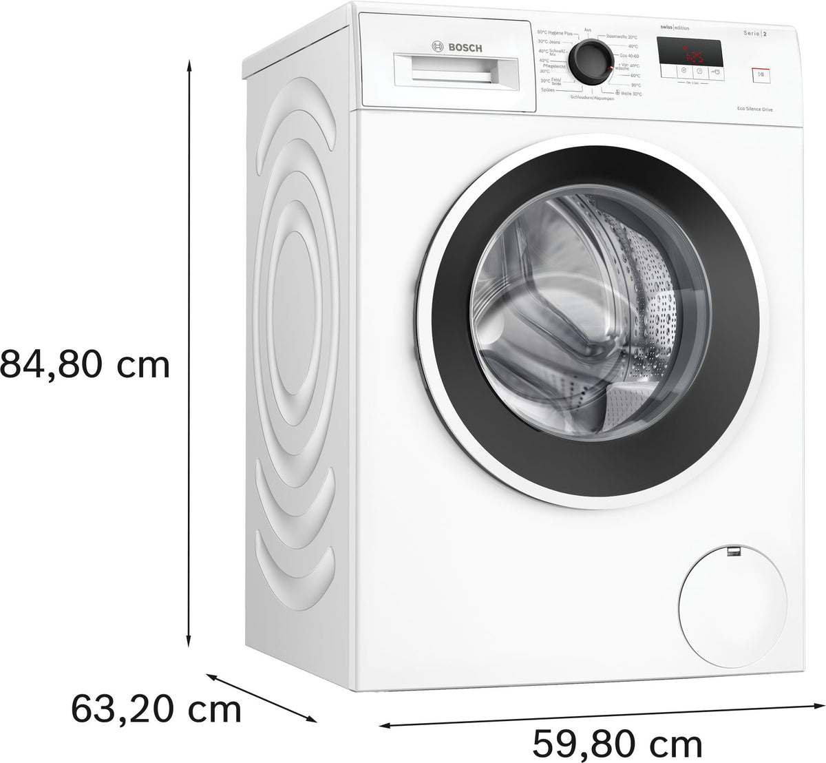 Bosch Waschmaschine 7 kg Serie 2, 1400 UpM, LED-Display, Speed Perfect, Hygiene Plus Programm, Leiser Betrieb, AntiVibration Design, Langlebig mit Ersatzteilverfügbarkeit, AquaSecure Plus, WGE0240V