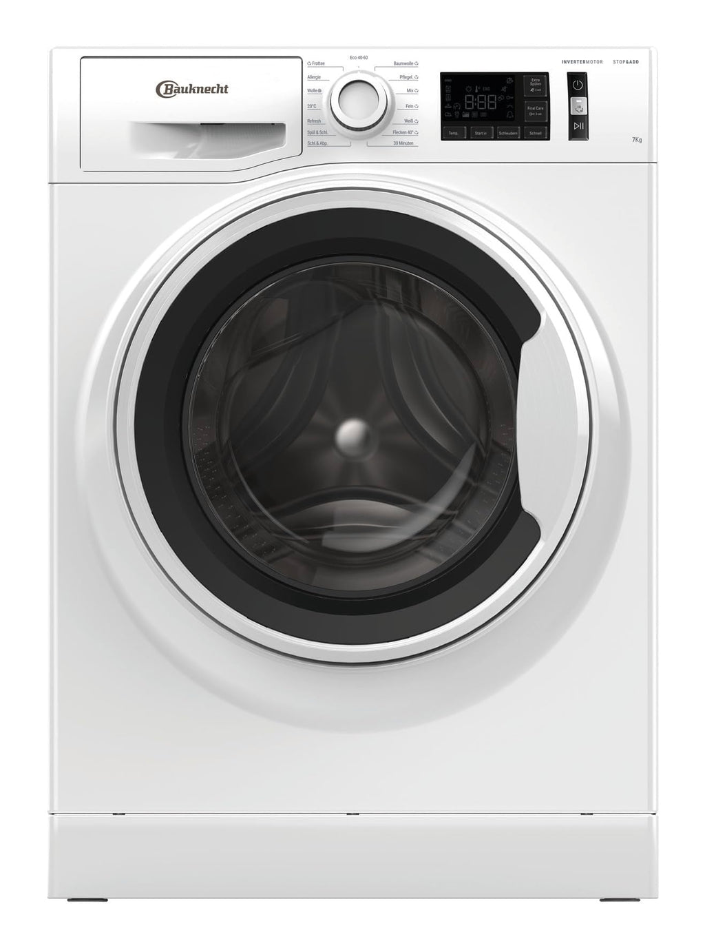 Bauknecht W Active 711 A Waschmaschine, 7 kg, 1400 U/min, Frontlader, Active Care Fleckentfernung, Flecken 40°, Dampfprogramme & Steam Hygiene, leiser Inverter-Motor, Stop&Add, Weiß