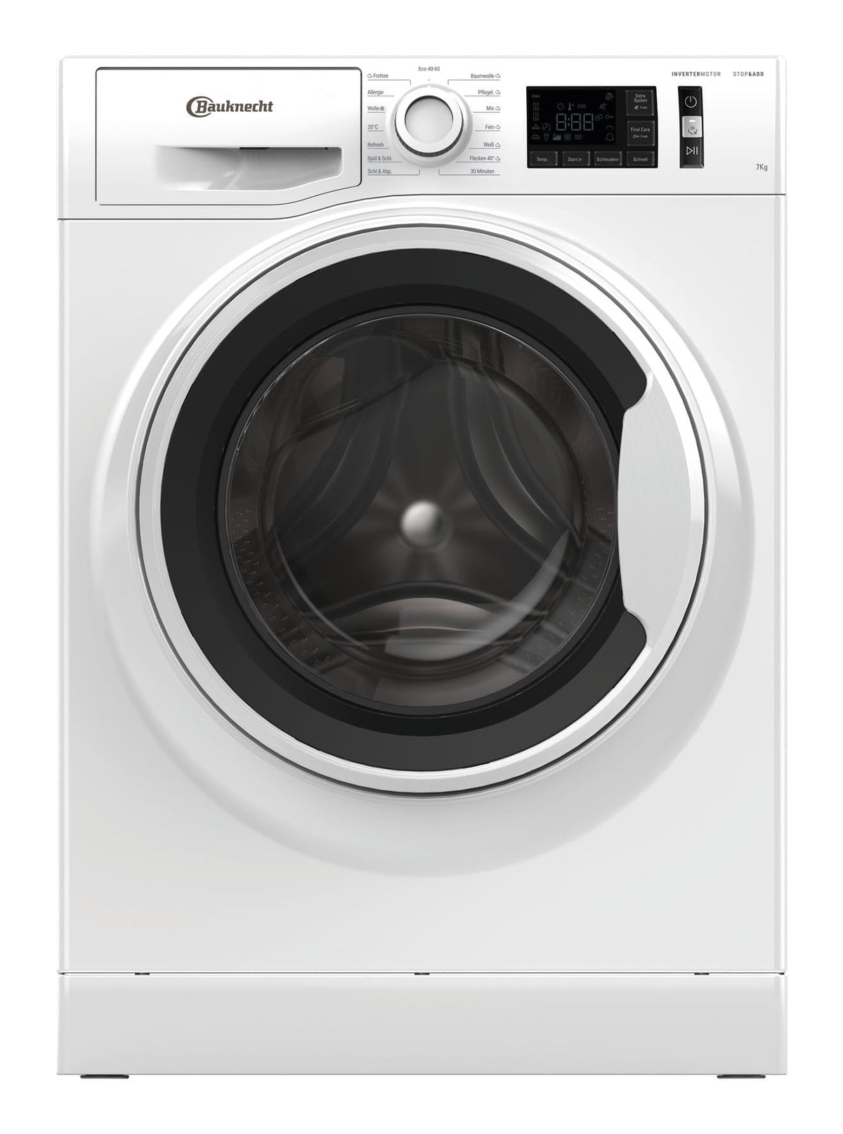 Bauknecht W Active 711 A Waschmaschine, 7 kg, 1400 U/min, Frontlader, Active Care Fleckentfernung, Flecken 40°, Dampfprogramme & Steam Hygiene, leiser Inverter-Motor, Stop&Add, Weiß