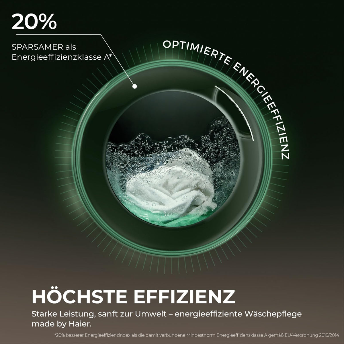Haier Frontlader Waschmaschine 8kg I G3 Serie I A -20%, 1.400 U/Min., leiser Inverter-Motor, Automatik- und Expressprogramm, Aquastop-Schlauch, Hygiene-Technologien I HW80-BP1427637T