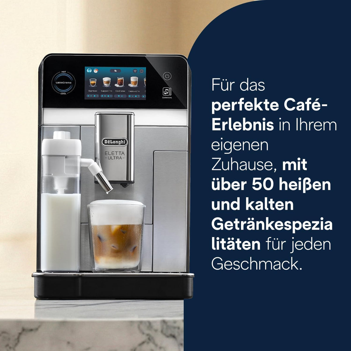 De'Longhi Eletta Ultra Silent Tech Fully Automatic Coffee Machine with 50+