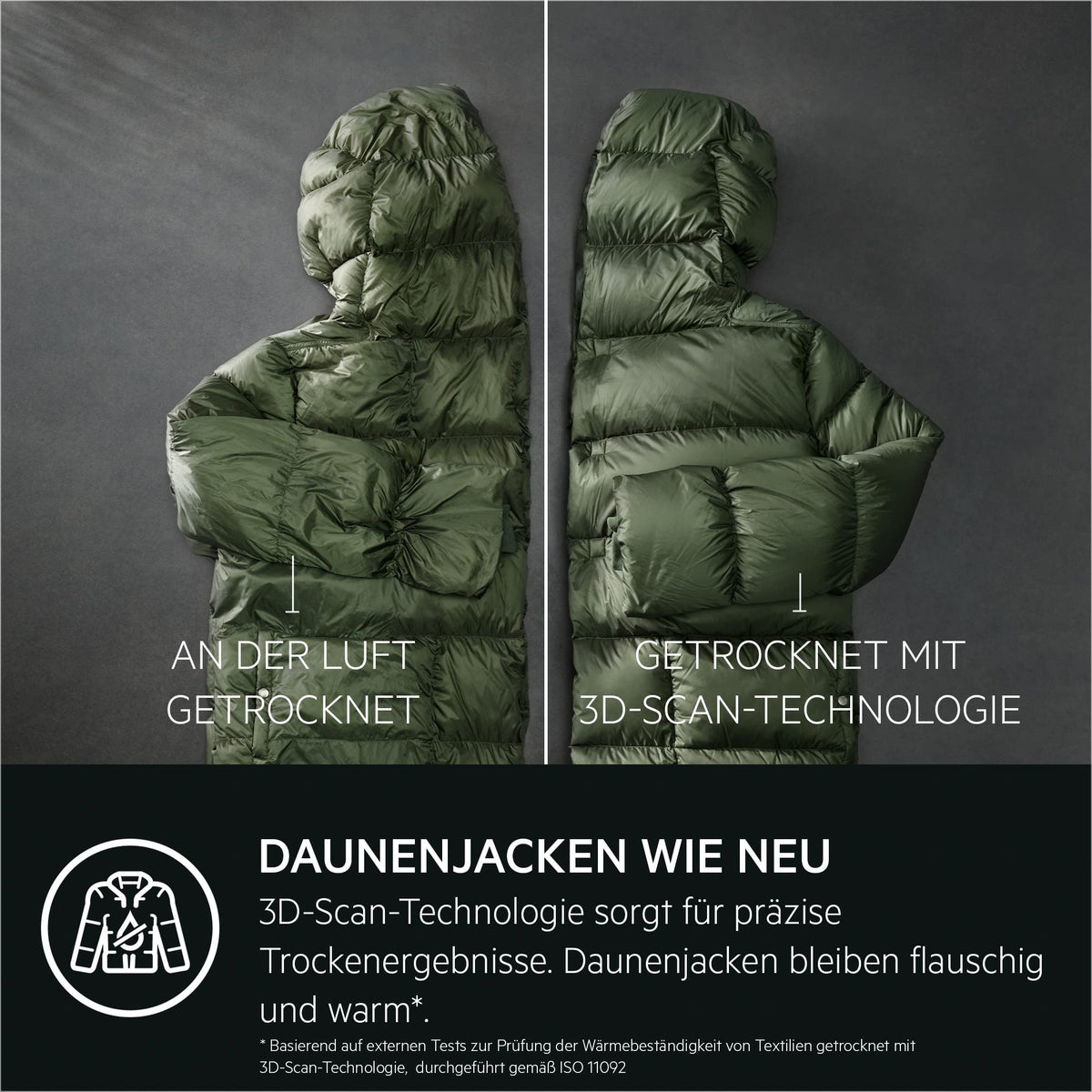 AEG Wärmepumpentrockner 8 kg, Testsieger der Stiftung Warentest, Serie 9000 AbsoluteCarePlus - Daunentrocknung, 3D-Scan Restfeuchteermittlung, C, Knitterschutz, Trommelbeleuchtung, TR9AMZ2024