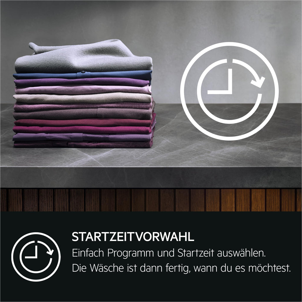 AEG Waschmaschine, Serie 6000 ProSense Mengenautomatik, 9 kg, Leise, Nachlegefunktion, Kindersicherung, Schontrommel, Vollwasserschutz, Leichtbügeln-Option, 1400 U/min, LR6A65490