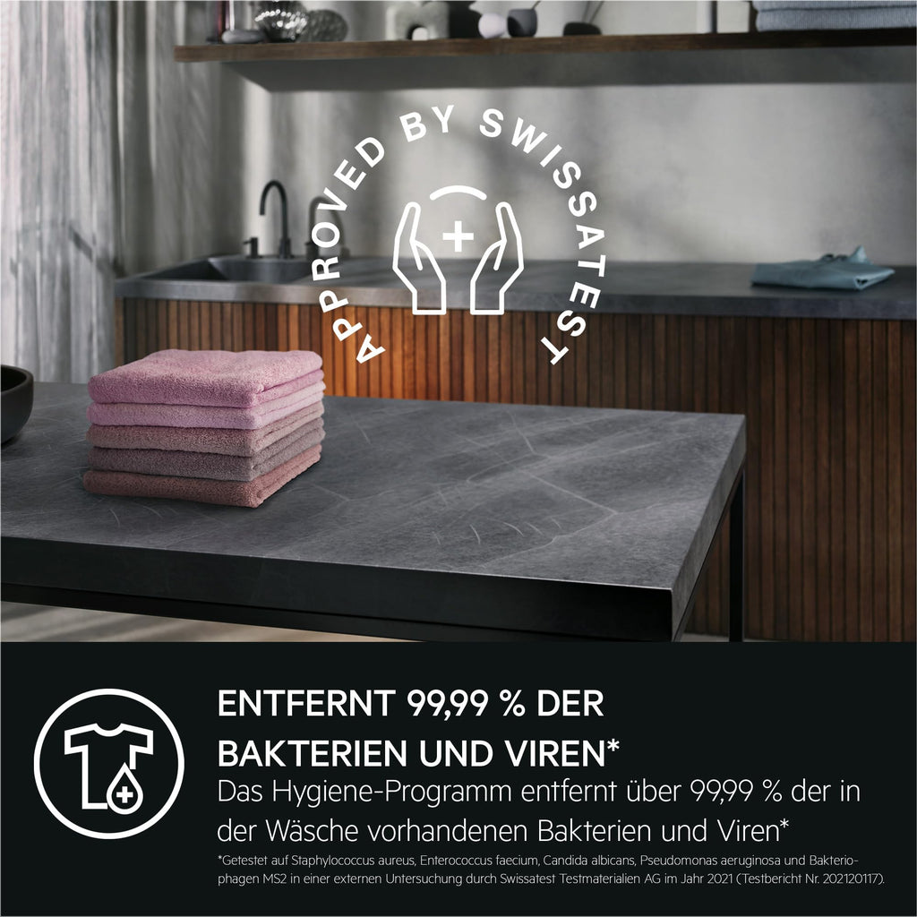 AEG Waschmaschine, Serie 6000 ProSense Mengenautomatik, 9 kg, Leise, Nachlegefunktion, Kindersicherung, Schontrommel, Vollwasserschutz, Leichtbügeln-Option, 1400 U/min, LR6A65490