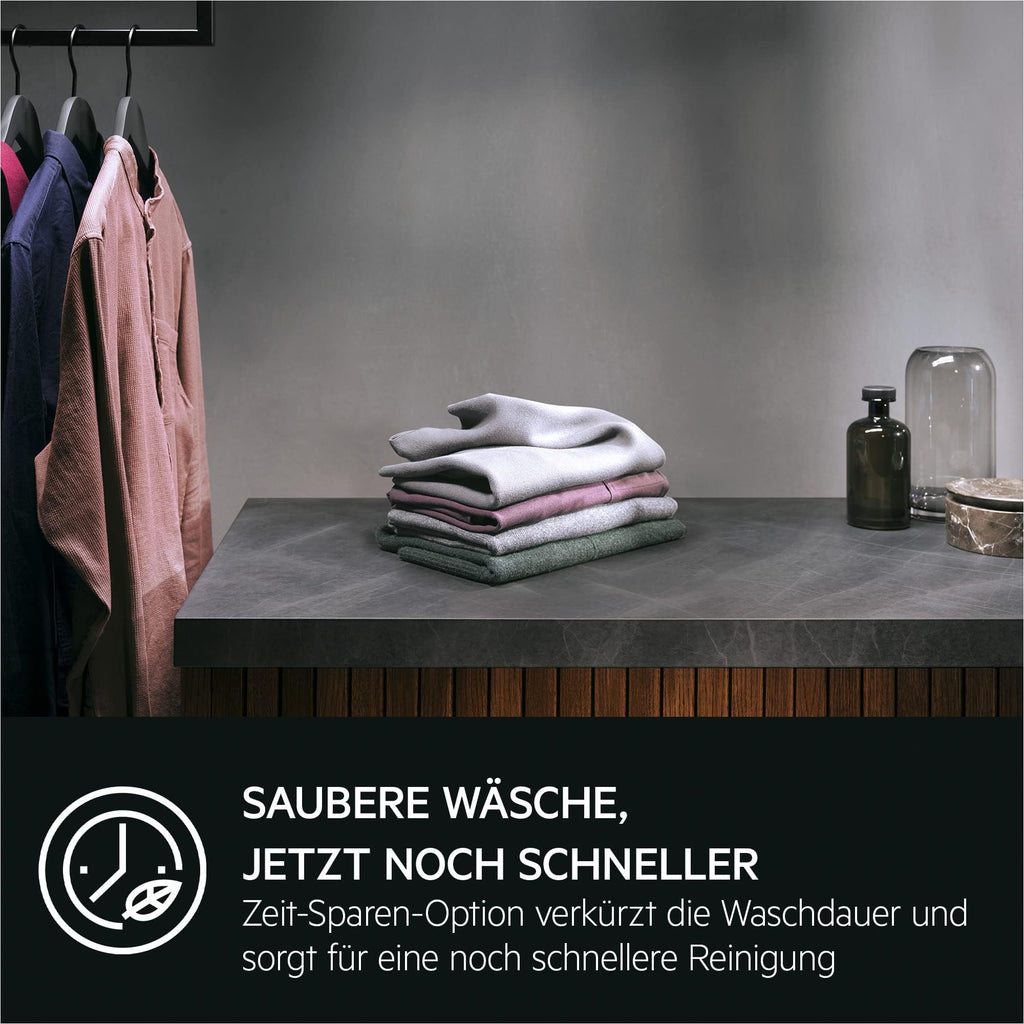 AEG Waschmaschine 8 kg, Serie 6000 ProSense: Mengenautomatik für automatische Anpassung von Waschdauer & Energieverbrauch, Startzeitvorwahl, Nachlegefunktion, Vollwasserschutz, 1400 U/min, L6AMZ48FL