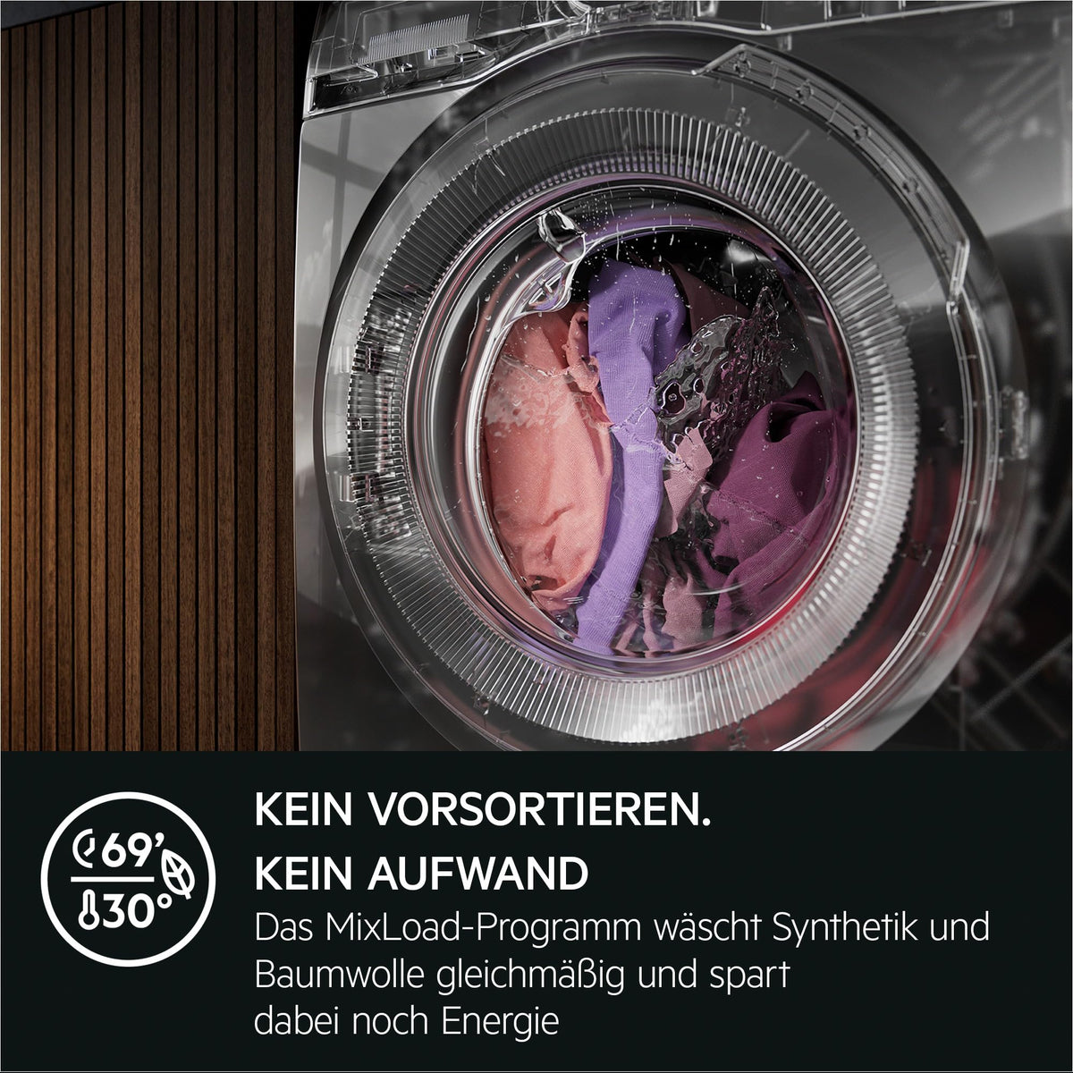AEG Waschmaschine, Serie 6000 ProSense Mengenautomatik, 9 kg, Leise, Nachlegefunktion, Kindersicherung, Schontrommel, Vollwasserschutz, Leichtbügeln-Option, 1400 U/min, LR6A65490