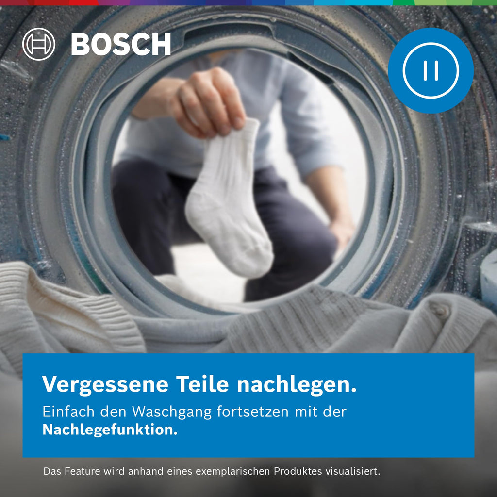 Bosch WUU28T70, Stiftung Warentest Testsieger*, Serie 6, Waschmaschine 8 kg, Unterbaufähig, SpeedPerfect - schneller waschen, Nachlegefunktion, Hygiene Plus, VarioTrommel, Leise dank EcoSilence Drive