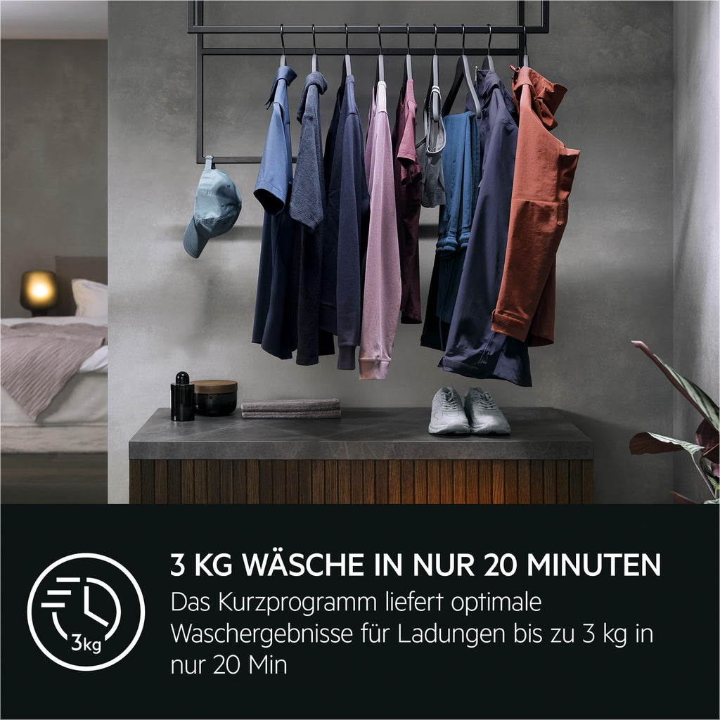 AEG Waschmaschine, Serie 6000 ProSense Mengenautomatik, 9 kg, Leise, Nachlegefunktion, Kindersicherung, Schontrommel, Vollwasserschutz, Leichtbügeln-Option, 1400 U/min, LR6A65490